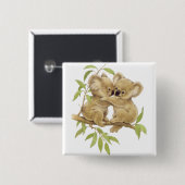 Cute Koalas Vierkante Button 5,1 Cm (Voorkant /achterkant)