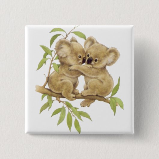 Cute Koalas Vierkante Button 5,1 Cm (Voorkant)