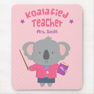 Cute Koalified Koala Beer Vrouw Teacher Pun Humor Muismat