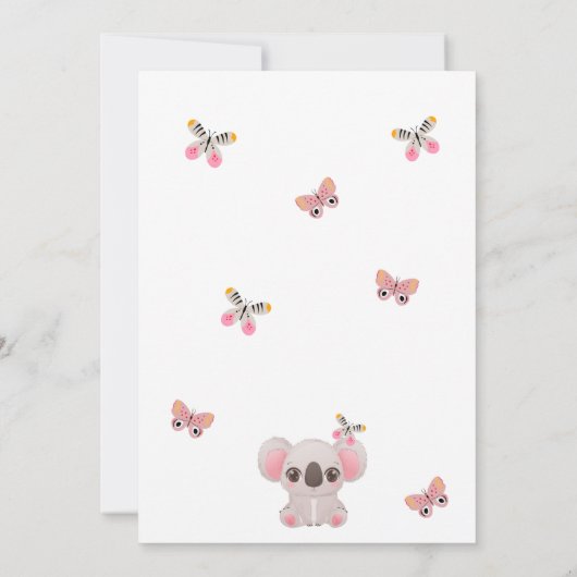 Cute koality time koala beer roze blauwgroen boomd kaart (Achterkant)