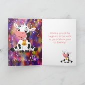 Cute Koe 1st Birthday Kaart (Binnen)