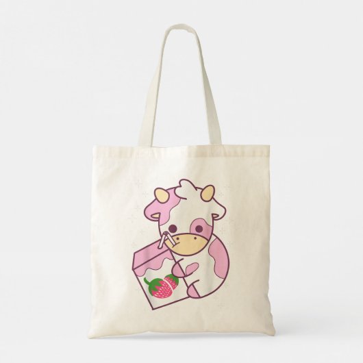 Cute Koe Aardbery Milk Kawaii Gift Tote Bag (Achterkant)