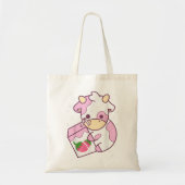 Cute Koe Aardbery Milk Kawaii Gift Tote Bag (Voorkant)