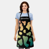 Cute Koe Afdrukken Kleurrijke aangepaste afbeeldin Schort (Gedragen)
