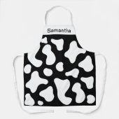 Cute Koe Afdrukken zwart, aangepast profiel Schort (Voorkant)