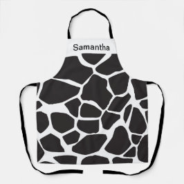 Cute Koe Afdrukken zwart en wit Aangepast profiel Schort