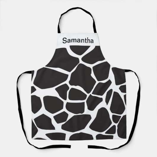 Cute Koe Afdrukken zwart en wit Aangepast profiel Schort (Voorkant)