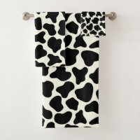 Cute Koe Animal Print Patroon Aesthetic Black