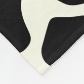 Cute Koe Animal Print Patroon Aesthetic Black Fleece Deken (Hoek)