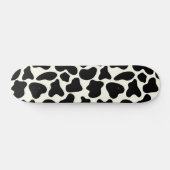 Cute Koe Animal Print Patroon Aesthetic Black Persoonlijk Skateboard (Horizontaal)