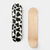 Cute Koe Animal Print Patroon Aesthetic Black Persoonlijk Skateboard (Voorkant)