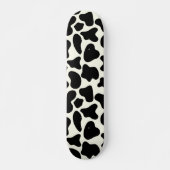 Cute Koe Animal Print Patroon Aesthetic Black Persoonlijk Skateboard (Voorkant)