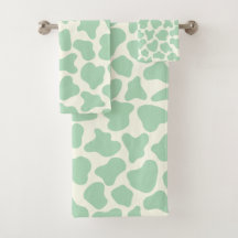 Cute Koe Animal Print Patroon Aesthetic Mint Green