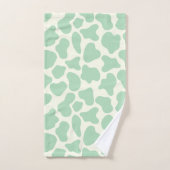 Cute Koe Animal Print Patroon Aesthetic Mint Green Bad Handdoek (Handdoek)