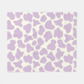 Cute Koe Animal Print Patroon Aesthetisch Lila Fleece Deken (Voorkant (Horizontaal))