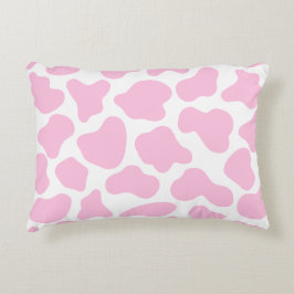 Cute Koe Animal Print Patroon Aesthetisch Roze Accent Kussen