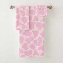 Cute Koe Animal Print Patroon Aesthetisch Roze