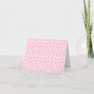 Cute Koe Animal Print Patroon Aesthetisch Roze Bedankkaart