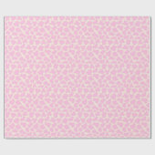 Cute Koe Animal Print Patroon Aesthetisch Roze Cadeaupapier (Vlak)