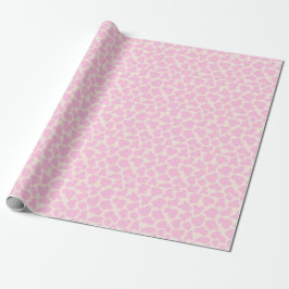 Cute Koe Animal Print Patroon Aesthetisch Roze Cadeaupapier