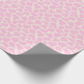 Cute Koe Animal Print Patroon Aesthetisch Roze Cadeaupapier (Hoek)