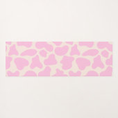 Cute Koe Animal Print Patroon Aesthetisch Roze Yogamat (Achterkant (horizontaal))