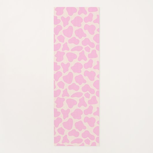 Cute Koe Animal Print Patroon Aesthetisch Roze Yogamat (Voorkant)