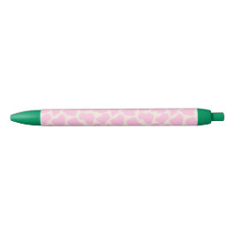 Cute Koe Animal Print Patroon Aesthetisch Roze Zwarte Inkt Pen