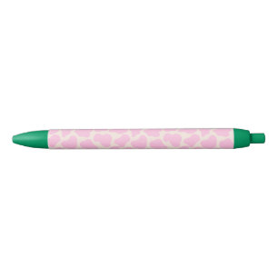 Cute Koe Animal Print Patroon Aesthetisch Roze Zwarte Inkt Pen