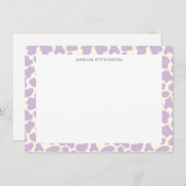 Cute Koe Animal Print Pattern Gepersonaliseerd Paa Notitiekaartje (Voorkant / Achterkant)