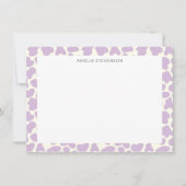 Cute Koe Animal Print Pattern Gepersonaliseerd Paa Notitiekaartje (Voorkant)