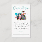 Cute Koe Aslapen Blauwgroen Genderneutraal luieraf Informatiekaartje (Voorkant)