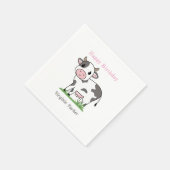 Cute Koe Birthday Napkins Servet (Hoek)