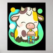 Cute Koe Boba Tea Bubble Tea Anime Kawaii Poster (Voorkant)