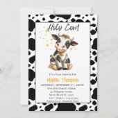 Cute Koe Boerderij Thema Baby shower Uitnodiging (Voorkant)