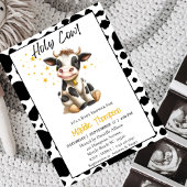 Cute Koe Boerderij Thema Baby shower Uitnodiging