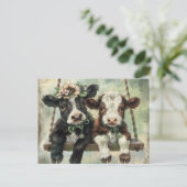 Cute koe briefkaart (Staand voorkant)