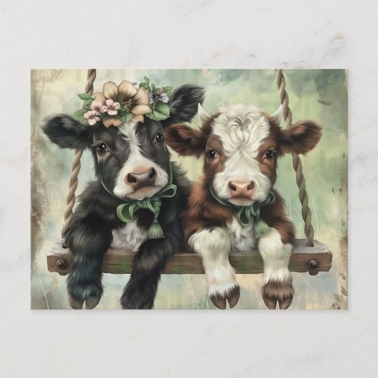 Cute koe briefkaart (Voorkant)