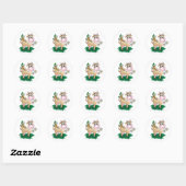 Cute Koe & Butterfly Ronde Sticker (Vel)
