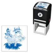 Cute Koe & Butterfly Zelfinktende Stempel (In situ)