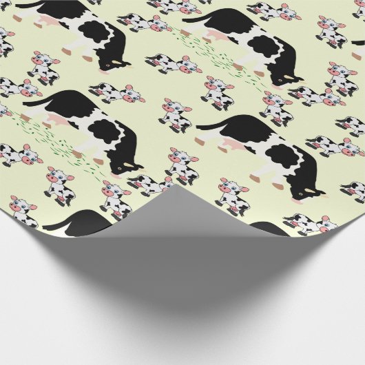 Cute Koe Cadeaupapier (Hoek)