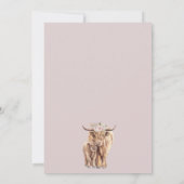 Cute Koe Calf Chic Floral Baby shower Invitation Kaart (Achterkant)