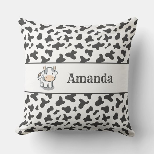 Cute Koe Calf Spots Sierkussen (Voorkant)