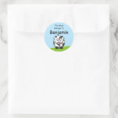 Cute Koe Cartoon Dit boek behoort tot Ronde Sticker (Tas)
