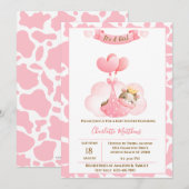 Cute Koe Cloud Balloons Baby shower Kaart (Voorkant / Achterkant)