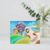 CUTE KOE FACE Gordon Bruce art Briefkaart (Staand voorkant)