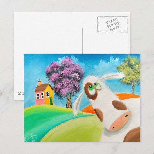 CUTE KOE FACE Gordon Bruce art Briefkaart (Voorkant / Achterkant)