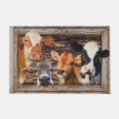 Cute Koe Face Rug, Farmhouse Animal Deurmat (Voorkant)