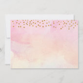 Cute Koe Floral Pink Gold Invitation Kaart (Achterkant)