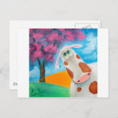 Cute koe folk schilderij Gordon Bruce Briefkaart (Voorkant / Achterkant)